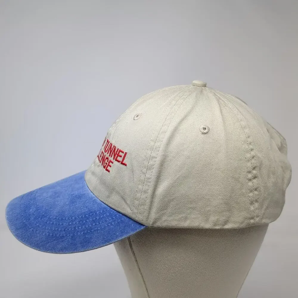 Anvil Baseball Cap Beige Blue One Size Lincoln Tunnel Challenge Hat Slideback